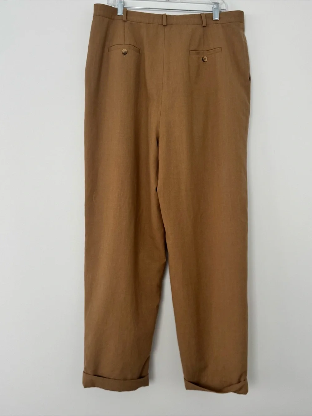 Vtg Jones New York Country Pants Size 18 Wool Blend Pleated Tan Brown 36x30